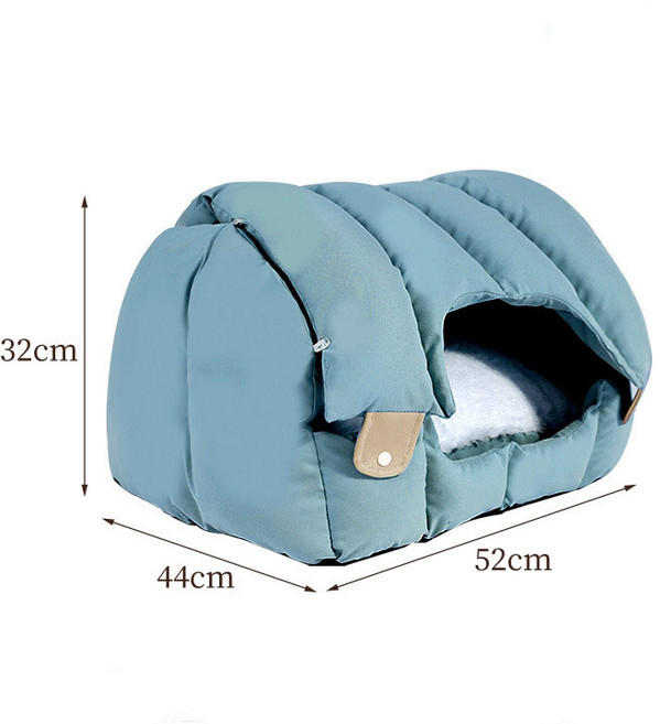 HANTAO 반려동물 하우스 다용도 접이식 고양이 소파 방석 숨숨집, 그린