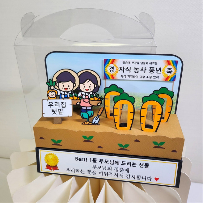 어버이날 부모님생신 용돈박스 자식농사 용돈토퍼 당근밭 현금 용돈이벤트 고정문구, 엄마빠, 당근4개