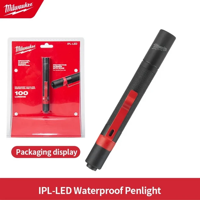 밀워키 IPL LED 알카라인 펜 조명 100루멘 TRUEVIEW ™ 최대 30m 빔 거리의 고화질 등급Milwaukee, 01 IPL LED