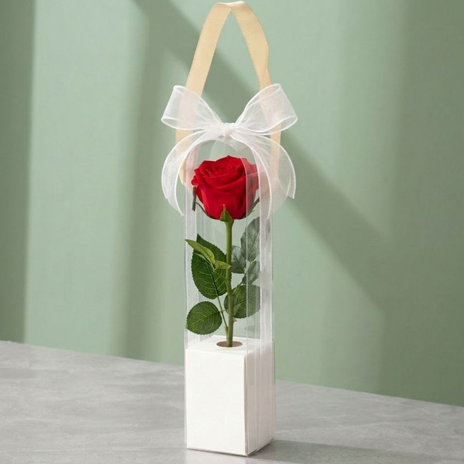 osshop 투명 pvc 꽃다발 박스, 5개, 꽃포장박스 화이트 23.5cm - 5.5cm