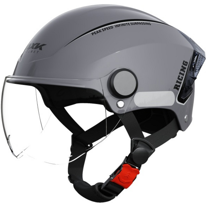 SULCATA 오픈페이스 하프 헬멧 오토바이 바이크 경량 안전, 그레이