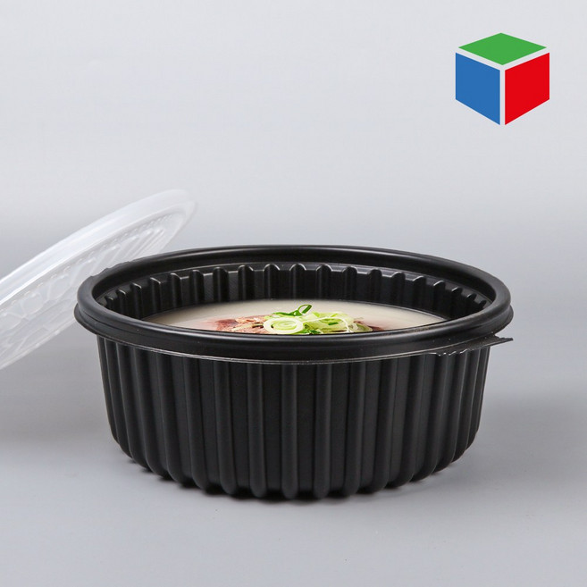 PP탕용기 BF-225 소 검정 세트 100개, 1세트, 100개입