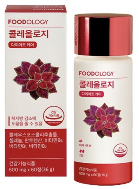 푸드올로지 콜레올로지 다이어트 케어 빨간통 600mg x 60정 서현 1일 2정 30일분, 30회분, 1개