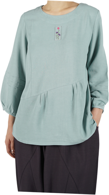 [편한생활한복] 여성 개량한복 모달 자수 블라우스 생활한복