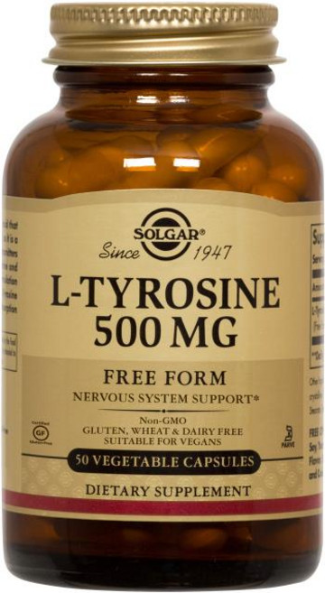 SOLGAR L-酪胺酸 500mg 素食膠囊, 100, 1個