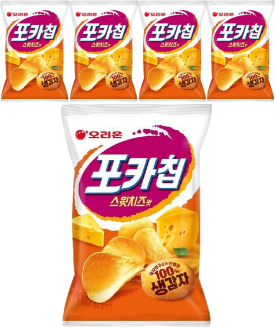 오리온 포카칩 스윗치즈, 124g, 5개