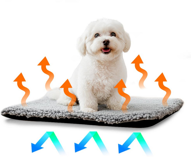 견행묘행 강아지 온열매트 고양이 발열 방석, 1개, 그레이