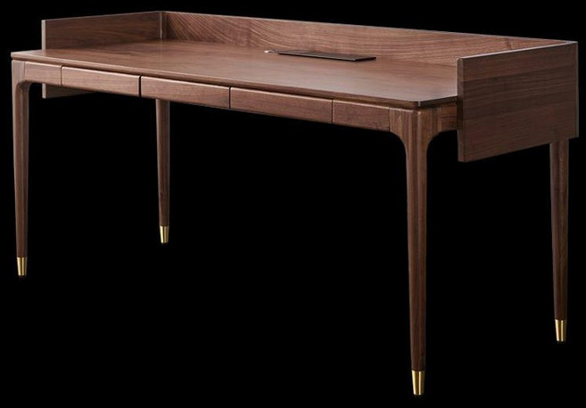 원목 데스크 콘센트 책상 테이블 우드 사무실 서재, 파인우드 책상 110 x 55x85