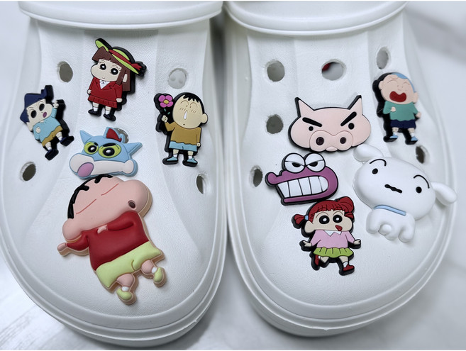 [윈썸] 짱구 파츠 까까머리 신짱 못말리는 친구들 캐릭터 신발꾸미기 신꾸 슬리퍼 실내화 (10P)