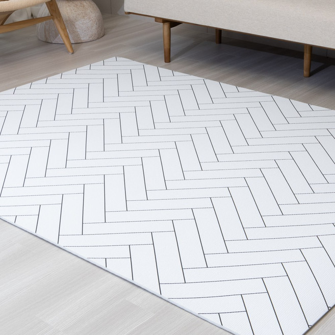 쿠셔니 논슬립 PE 거실매트 바닥매트 유아거실매트, 헤링본