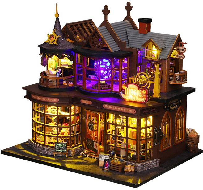 옥탑방어른이 중형 DIY 미니어처 하우스 만들기 마법 시리즈 한글판, 1. 2층 마법상점[한글설명서], 1개