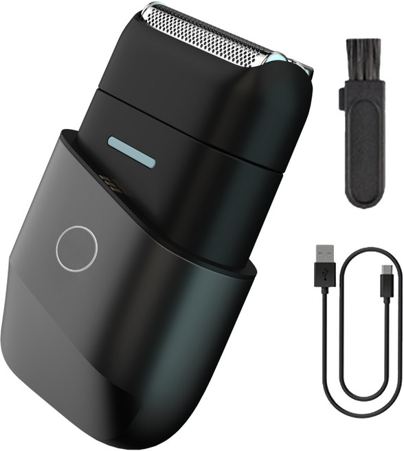 ERANSTAR UV 살균 남자 전기면도기 전동 휴대용 미니 2중날 왕복형 일자형 건식 습식 IPX6 방수, 블랙, X1Pro