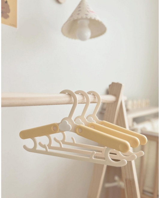 꾸미꼬미 길이조절 구름 아기옷걸이 8개, 3세트, 옐로우