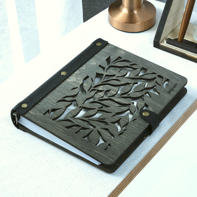 엔틱 나무 다이어리 뉴멀 newmal A5사이즈 6공 우드 드로잉북, 각인 추가, 1개