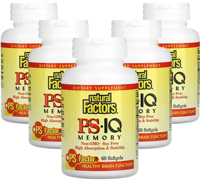 네츄럴팩터스 PS - IQ 메모리 60 소프트젤, 5개, 60정 - 쿠팡