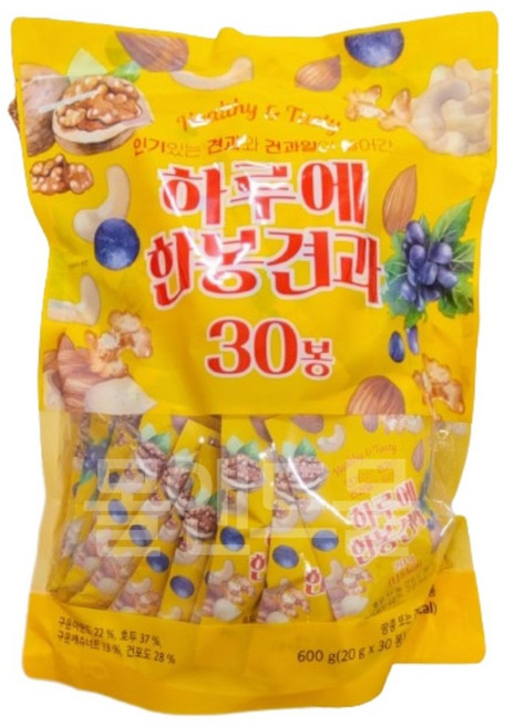 하루에 한봉 견과 30봉 ( 600g ) x 1개, 600g(30개입)