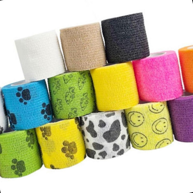 강아지 발보호 붕대 신발 상처방지 애견 발바닥 보호대 일회용 산책용, 1개, 강아지붕대_스마일옐로우