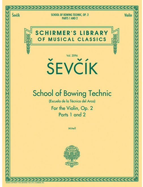 Sevcik - School of Bowing Technics Op. 2 (Part 1 & 2) 세프치크 - 바이올린 활쓰기 테크닉 [50490662] Schirmer 셔머