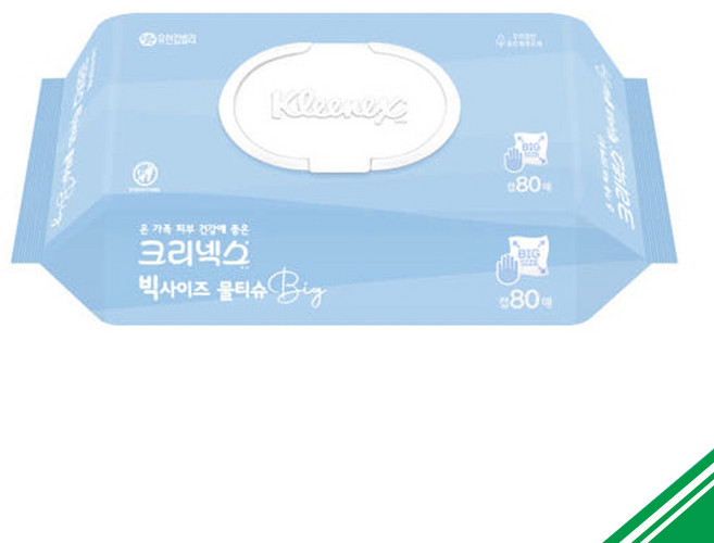 크리넥스 Big 빅사이즈 물티슈 캡형 80매 x12개, 45g, 12개