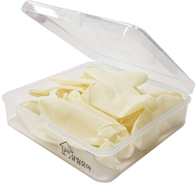 살림모아 라텍스 손가락 골무20개+케이스, 1개, 화이트