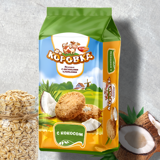 코로브카 코코넛맛 오트밀 쿠키 유럽 러시아 간식, 1개, 190g