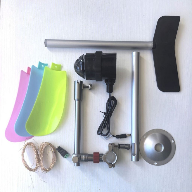 家用便攜小型風力發電機 50W 家庭充電微風, 1個, 標準款（立桿螺絲雙選固定）送10米銅線燈, N/A