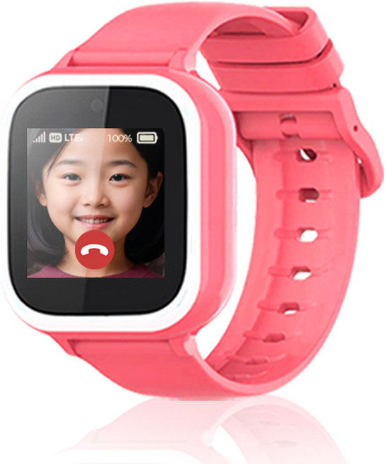 키즈폰 우들 스마트 키즈워치폰 통화 실시간위치추적 가능, GPS+Cellular, 4cm, 핑크