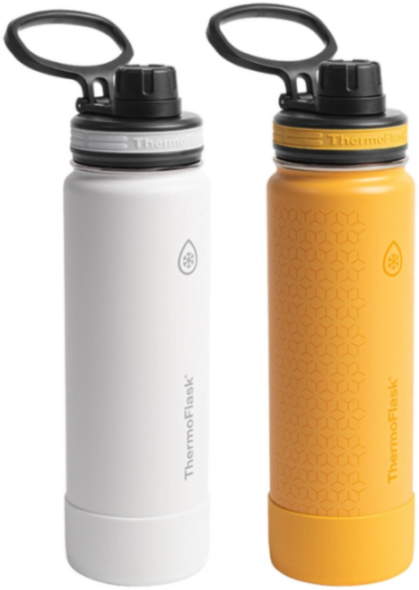 써모플라스크 보냉병 보온병 세트 2PK THERMOFLASK 코스트코, 화이트/옐로우, 1세트, 710ml