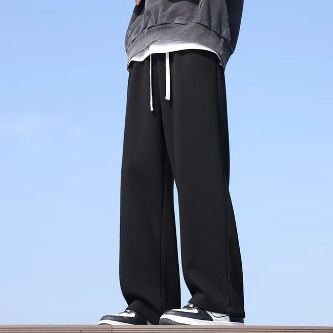 韓版休閒長褲 曼巴棉直筒闊腿褲 運動拖地褲