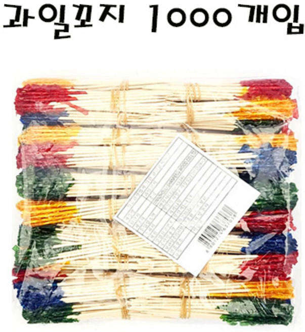 [캠인노크] 과일꽂이 자작나무 꽃요지 롱 이쑤시개, 1000개, 1개