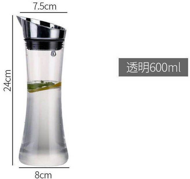 耐高溫透明冷水壺 600ml, 600ml 腰款透明 不是玻璃, 1套, 600L