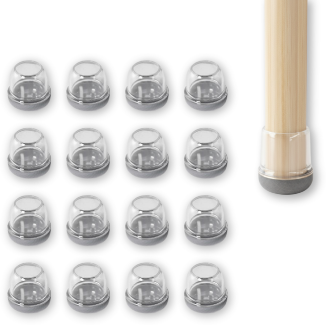 살림결 먼지없는 소음방지 의자 발커버, 16개, 그레이