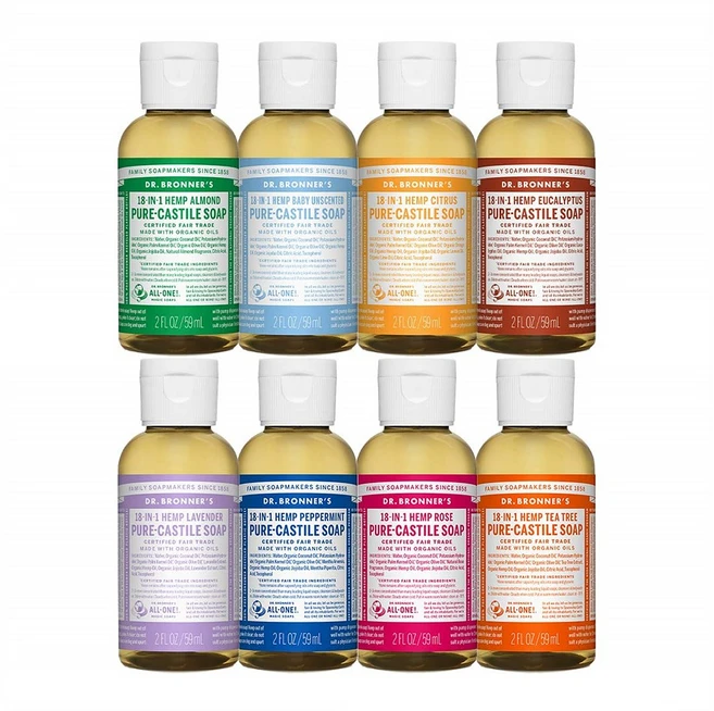Dr. Bronners 닥터브로너스 퓨어 카스티야 8종 액체 비누 세트 59ml 8팩 - 쿠팡