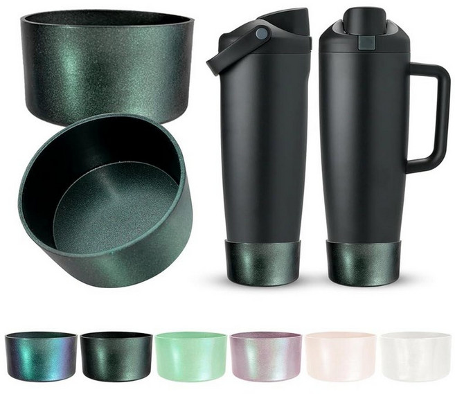 Kaitiaki Owala 30 1.2L40온스 FreeSip 스웨이 & 텀블러용 광택 그라데이션 실리콘 부츠 카멜레온 메탈릭 글리터 바닥 범퍼 커버 물병 액세서리용 미끄럼, very very Dark