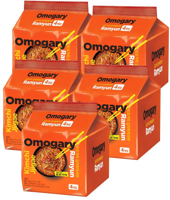 오모가리 김치찌개라면 봉지라면 150g, 20개