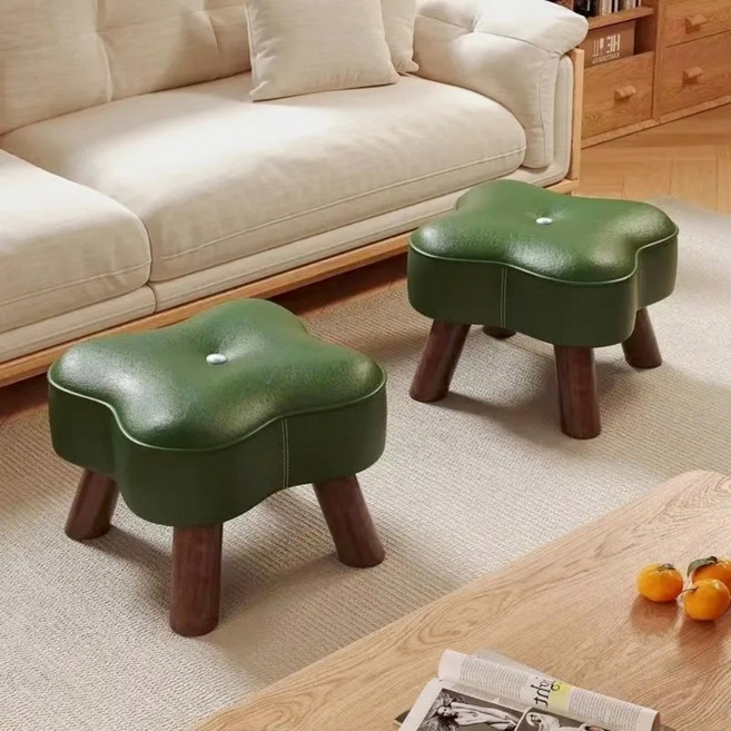 혜신 심플 미니 풋 사각 스툴 보조 튼튼한 인테리어의자 스툴, 1개, 녹색