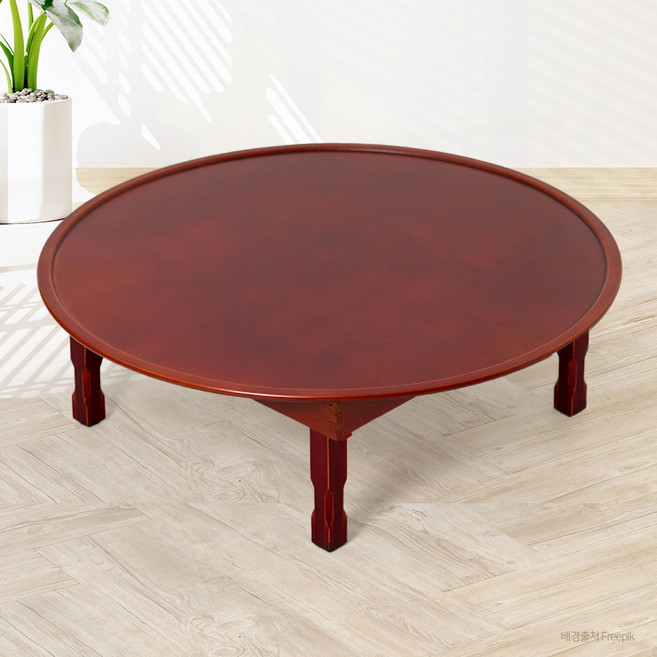 박씨상방 전통 원형 접이식 유전 밥상 교자상 다과상