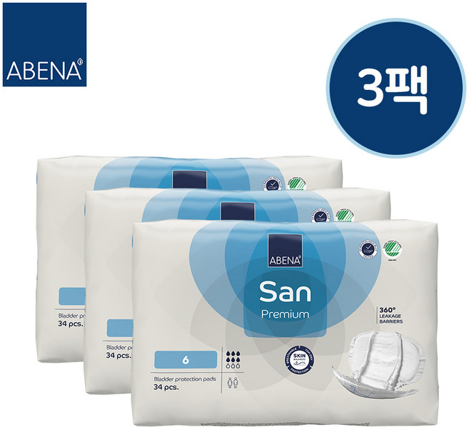 아베나 케어 속기저귀 대형 34매x3팩(1박스), 34개입, 3개