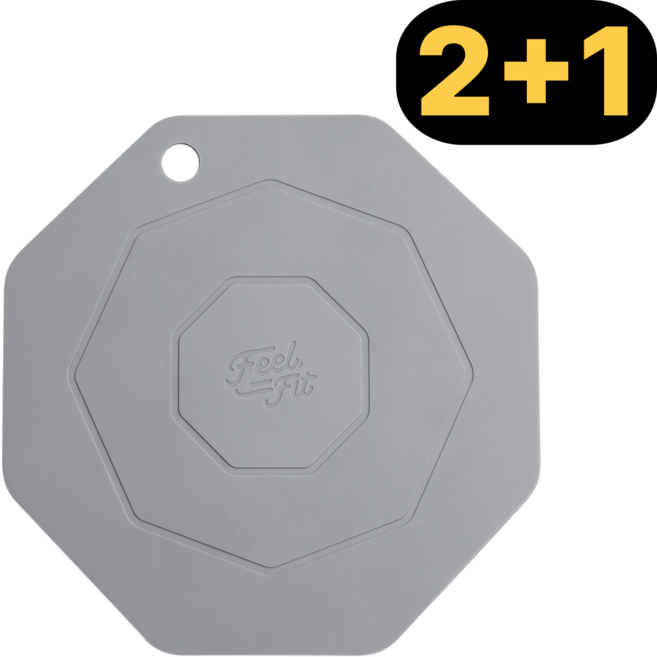 필핏 프리미엄 실리콘 인덕션 보호 매트 2+1 (23cm), 심플그레이(size L), 3개