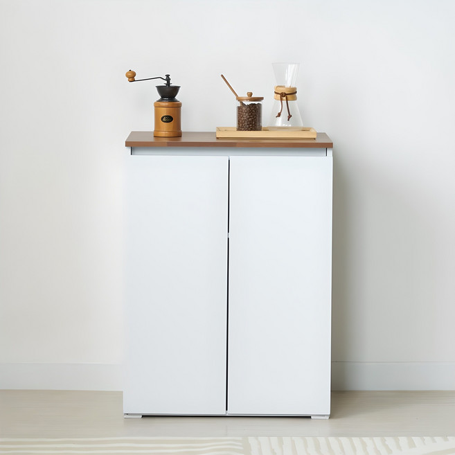 제우스가구 국내제작 심플 LPM 양문 800 수납장, 멀바우화이트