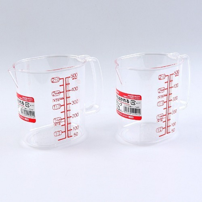 일본 나카야 계량컵 500ml K159 (이유식컵 눈금컵 비커 비이커), 2개