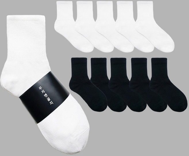 10족 무지앤골지 국산 10켤레 여성 학생용 스쿨삭스(혼합가능)