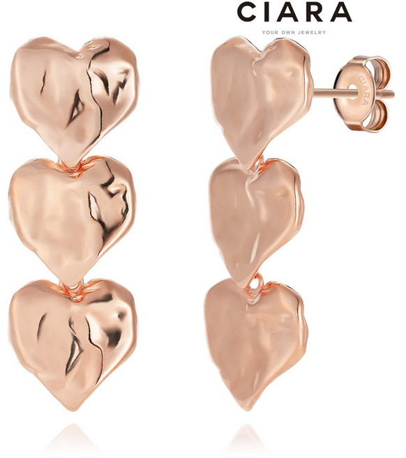 CIARA 14K Vanzago 뜨레 하트리프 드랍 귀걸이(GoldPlated)