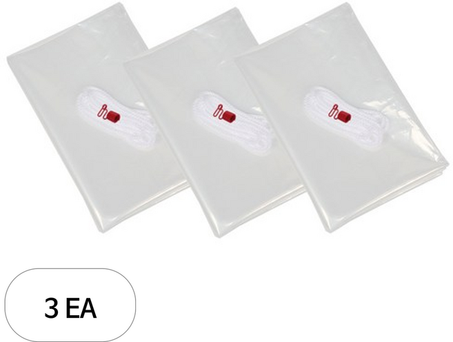 끈다리 클립형 대형비닐봉투 130 x 150 cm, 투명, 3개