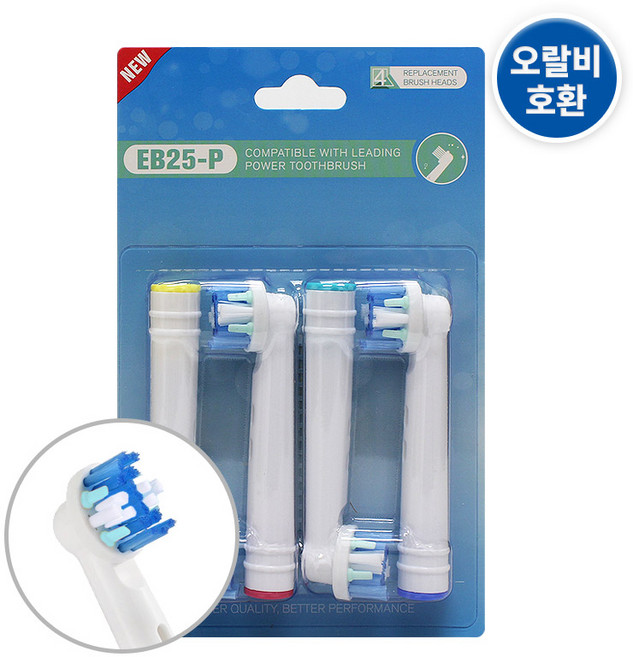 선빛 플로스액션 오랄비 전동 칫솔모 호환 리필모 4종 세트, EB25-P, 4세트