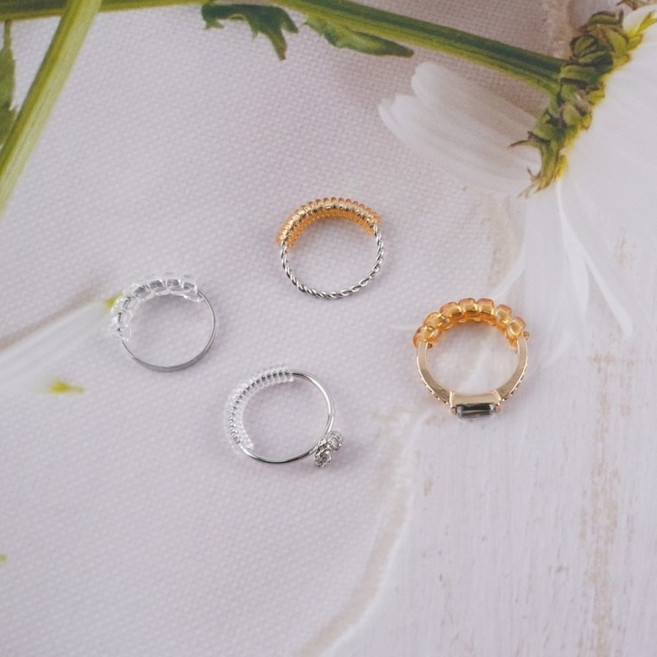 [목마켓]와인딩 스프링 이너밴드 실리콘 조절 사이즈 투명 코일 반지