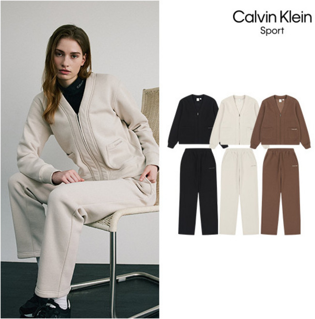 [캘빈클라인스포츠] O 여성 가디건 셋업 2종 (가디건 + 스웨트팬츠)