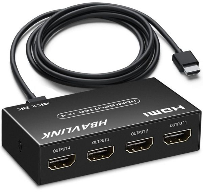 HBAVLINK HDMI 분배기 1입 2출 60Hz - HDCP 우회 23 HDR DolbyDTS 5171 Firestick 4k Max PS3PS5 및 Elgato HD60s, HB-SP104-2