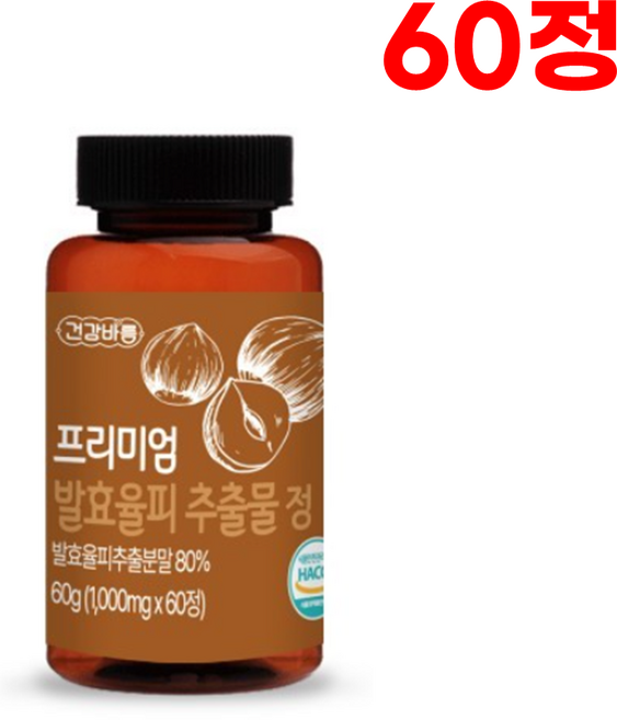 건강바름 프리미엄 발효율피 추출물 정 1000mg, 60정, 1개