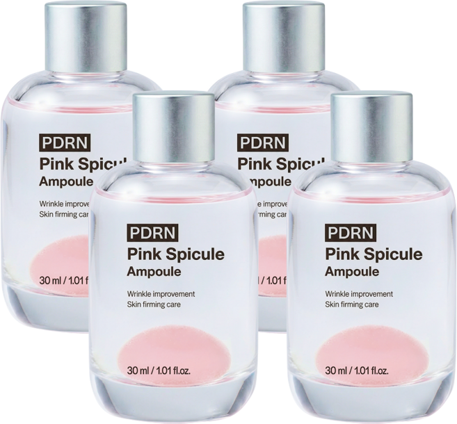 [더마인스 3초 볼륨앰플] PDRN 핑크 스피큘 앰플 주름개선 펩타이드 고순도 연어 DNA, 4개, 30ml